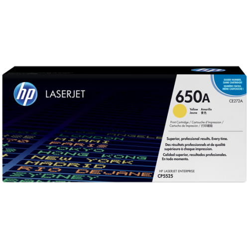 HP 650A Original LaserJet Toner — Yellow, for CLJ CP5525N, DN