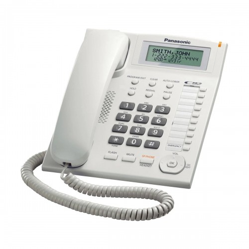 Panasonic KX-TS880MX Corded Telephone Set — White, With Display