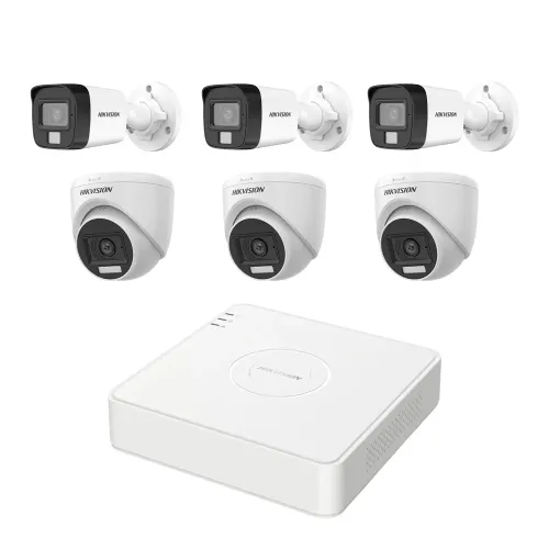 HIKVISION Security CC Camera Package — 6 Unit, 1080P, Night Vision