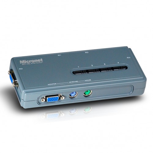 Micronet SP214EL 4-Port KVM Switch with 4 PS/2 Cable