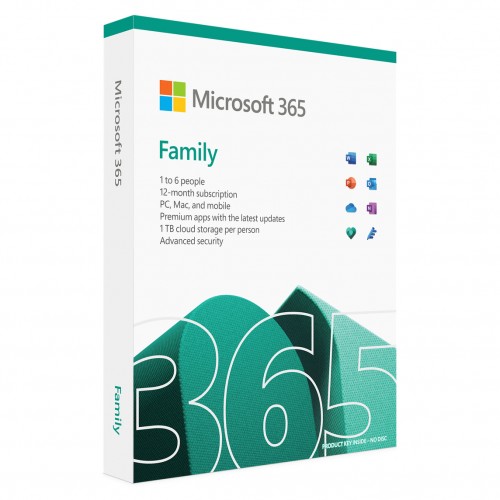 Microsoft 365 Family — 6 Users, 1-Year Subscription