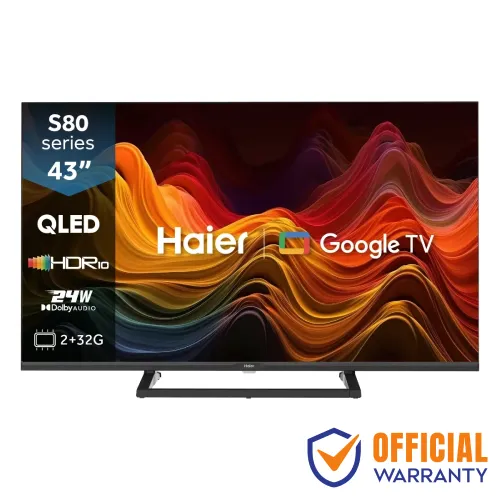 Haier H43S80GUX QLED Google TV — 43" 4K UHD